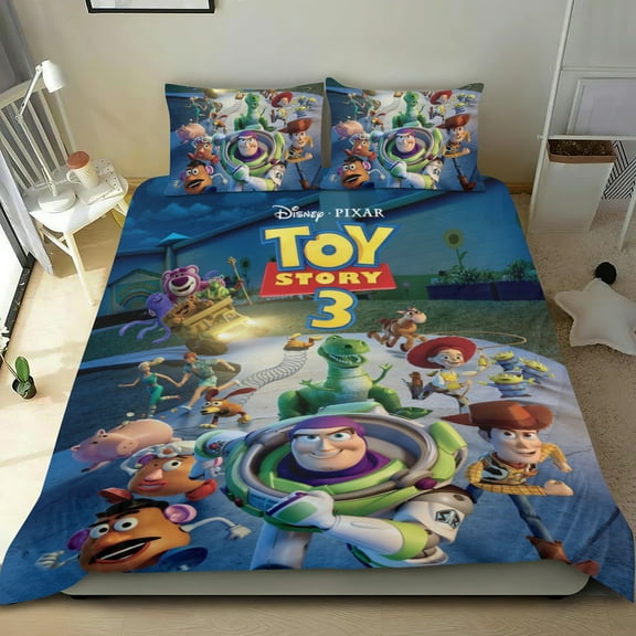 3 Piece Comforter Cover Set For Toy Story Bedding Set Cute Duvet Cover Sets Super Soft Teens Bedding Set Kids Bedroom Gifts,1 Duvet Cover with 2 Pillowcases Twin