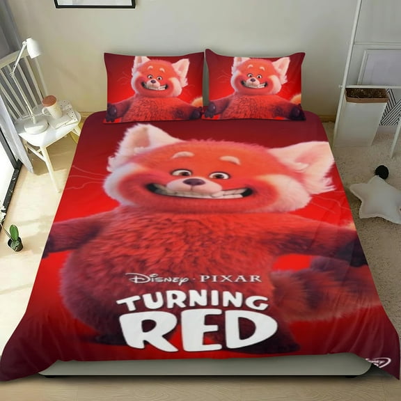 3 Piece Comforter Cover Set For Turning Red Bedding Set Cute Duvet Cover Sets Super Soft Teens Bedding Set Kids Bedroom Gifts,1 Duvet Cover with 2 Pillowcases Twin
