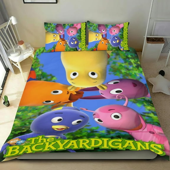 3 Piece Comforter Set For The Backyardigans Bedding Set Cute Duvet Cover Sets Super Soft Teens Bedding Set Kids Bedroom Gifts,1 Duvet Cover with 2 Pillowcases Twin