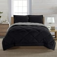thumbnail image 1 of 3-Piece Comforter Set Diamond Stitched Full/Queen Black/Grey, 1 of 4