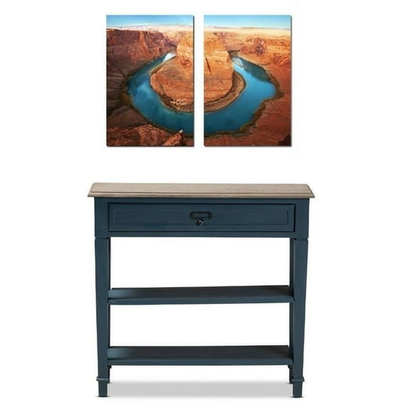 3 Piece Console Table and Waterway Print Set