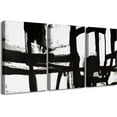 thumbnail image 1 of 3 Piece Contemporary Canvas Wall Art, Black and White Abstract Pictures Prints Stretched for Living Room Bedroom Home Office Decor Ready to Hang Each Mordern Artwork Framed 12"X16", 1 of 6