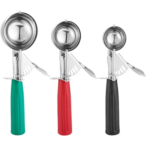 3 Piece Cookie Scoop Set Ice Cream Baking Multiple Size Large Medium Small Disher Stainless Steel