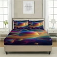 thumbnail image 1 of 3-Piece Cosmic Vortex Dreams Print Bed Sheet Set - Ultra Soft Fitted Sheet & Pillowcases, Floral Bedding Collection for Girls, Teens and Adults, 1 of 10