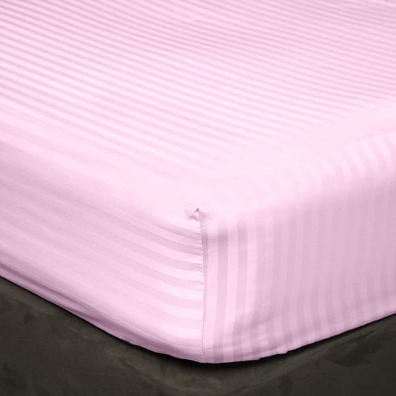 3 Piece Cot Fitted Sheet for Camping Cot,Guest Bed,Rv Bunk,Cot Size - 30" x 78" Inch - Fited Cot Sheet, 8" Inch Deep Pocket With Pillowcases - Pink Stripe