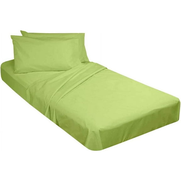 3 Piece Cot Fitted Sheet for Camping Cot,Guest Bed,Rv Bunk,Cot Size - 33" x 78" Inch - Fited Cot Sheet, 8" Inch Deep Pocket With Pillowcases - Sage Solid