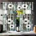 thumbnail image 1 of 3 Piece Country Farmhouse Kitchen Curtains and Valances Set for Windows Country Themed Style Kitchen Window Curtains Over Sink Decor 27.5x36 in, 1 of 6