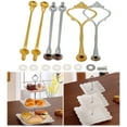 thumbnail image 1 of 3-Piece Crown Plate Tiered Cake Stand Hardware Fittings, Handle Holder Connector for Cupcake Dessert Display Rack, Kitchen Dining Bar Supplies, 1 of 6