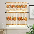 thumbnail image 1 of 3 Piece Curtains Tiers and Valances Set, Thanksgiving Fall Pumpkin Maple Leaves Pattern Rod Pocket Short Window Treatment Tiers Curtains Panel and Valance for Cafe Bathroom Kitchen, 1 of 6