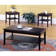 thumbnail image 1 of 3 Piece Dark Cherry Wood Occasional Cocktail Coffee & 2 End Tables Set With Storage Shelf, 1 of 6