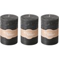 thumbnail image 1 of 3 Piece Dark Grey Pillar Candle Set, 4 Inches Tall, 45 Hours Burn Time, Unscented, Marbled Surface, 1 of 7