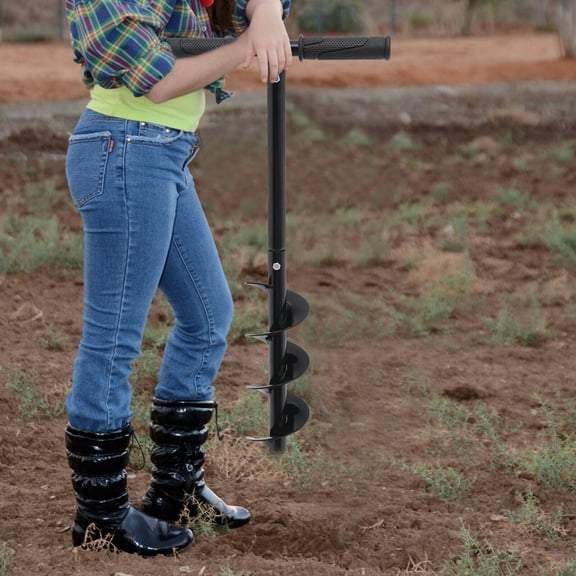 3-Piece Detachable Structure T-Shaped Anti-Slip Rubber Handle Labor-Saving Hand Soil Auger
