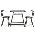 thumbnail image 1 of 3 Piece Dining Set with Storage, Black Pub Table Set with Wine Rack and 2 Chairs, Wood Dining Room Table Set, Bar Style Kitchen Table Set for Small Apartment, Living Room, Bistro, JA3907, 1 of 9