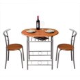 thumbnail image 1 of 3 Piece Dining Set Table 2 Chairs for 2 with Metal Frame and Shelf Storage for Small Place Apartment Restaurant, 1 of 8