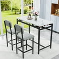 thumbnail image 1 of 3 Piece Dining Table Set,Kitchen Table Set 2,Bar Dining Table Set with 2 Upholstered Chairs for Small Spaces, Apartment,Pub,Gray, 1 of 7