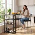 thumbnail image 1 of Lofka 3-Piece Small Dining Table Set for 2 with 3 Storage Shelves, Compact Kitchen Table for Small Spaces, Black, 1 of 9