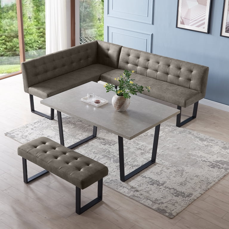 Compact Dining Table DWVO 3-Piece Corner Dining Set - 47.2 Table With ...