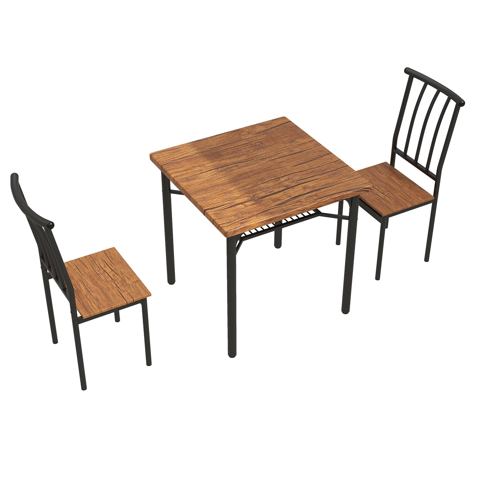 3-Piece Dining Table Set with Kitchen Table and 2 Chairs, Modern Wood ...