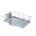 3-Piece Dish Drainer Rack Set with Cutlery Holder Black Space-Saving ...