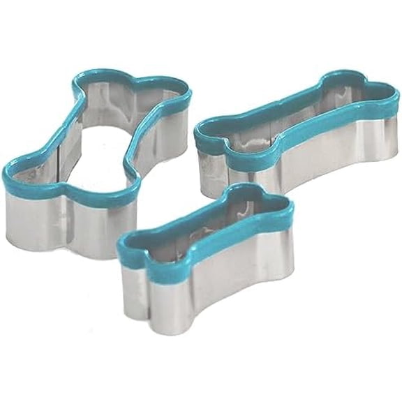 3 Piece Dog Bone Cookie Cutter Set with PVC Coating for Homemade Dog Treats, Biscuits, Fondant, Pastries, Sandwich Shapes, Kids Crafts$$Home Decor, Kitchen, & Other