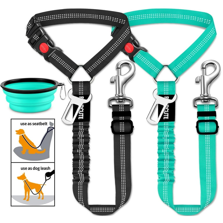 3 Piece Dog Car Seat Belt Set Retractable Adjustable Pet Seatbelts for Vehicle Headrests Heavy Duty Elastic Durable Car Harness for Dogs KK25 Walmart