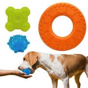 3-Piece Dog Toy Set by BLACK+DECKER: Flexible Fetch Disk, Fillable and Scented Treat Ball, & Fill and Fetch Fun Flyer | Durable Rubber Chew Toys Loved By All Active Dogs