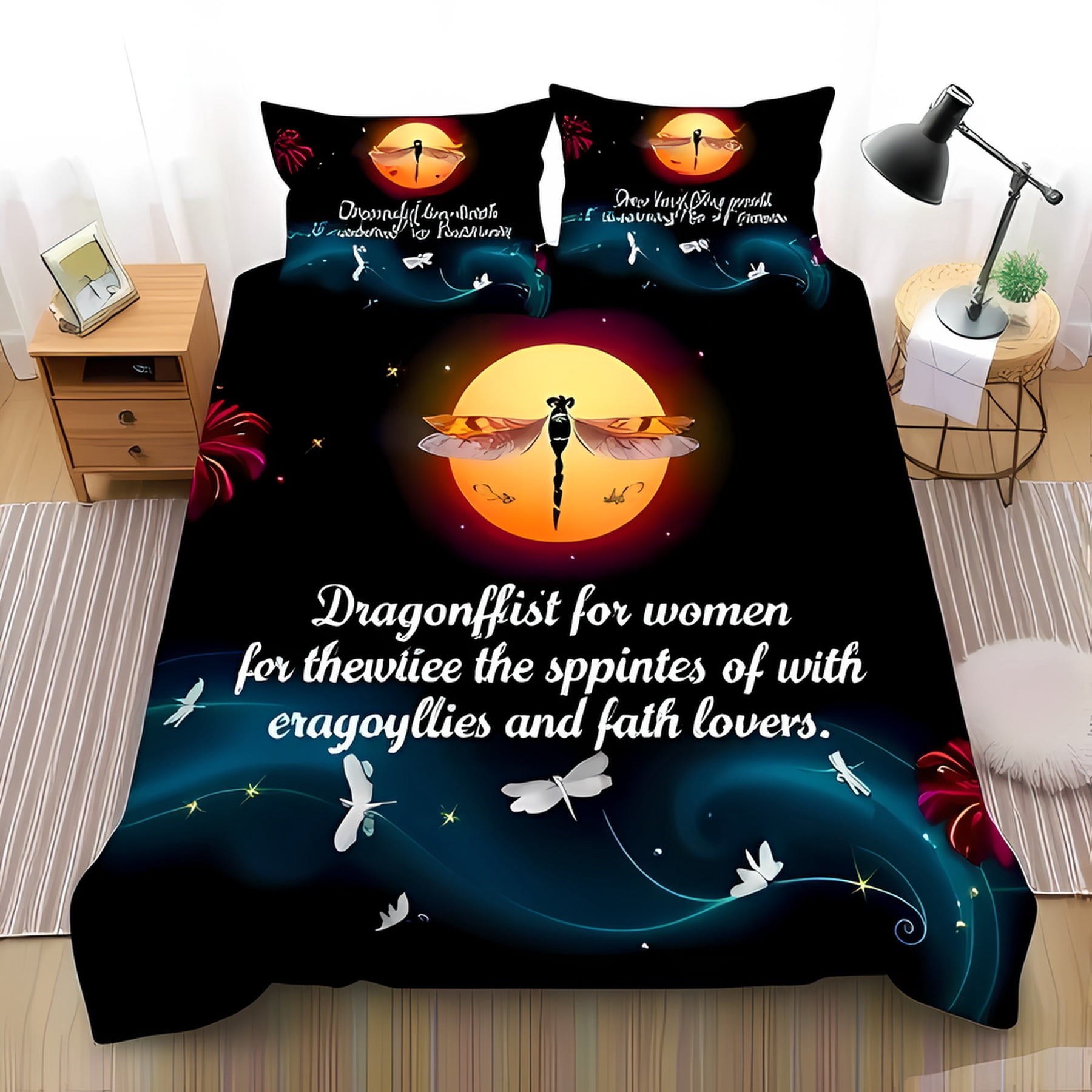 Purple Dragonfly WJ2802066CL Duvet Cover Set