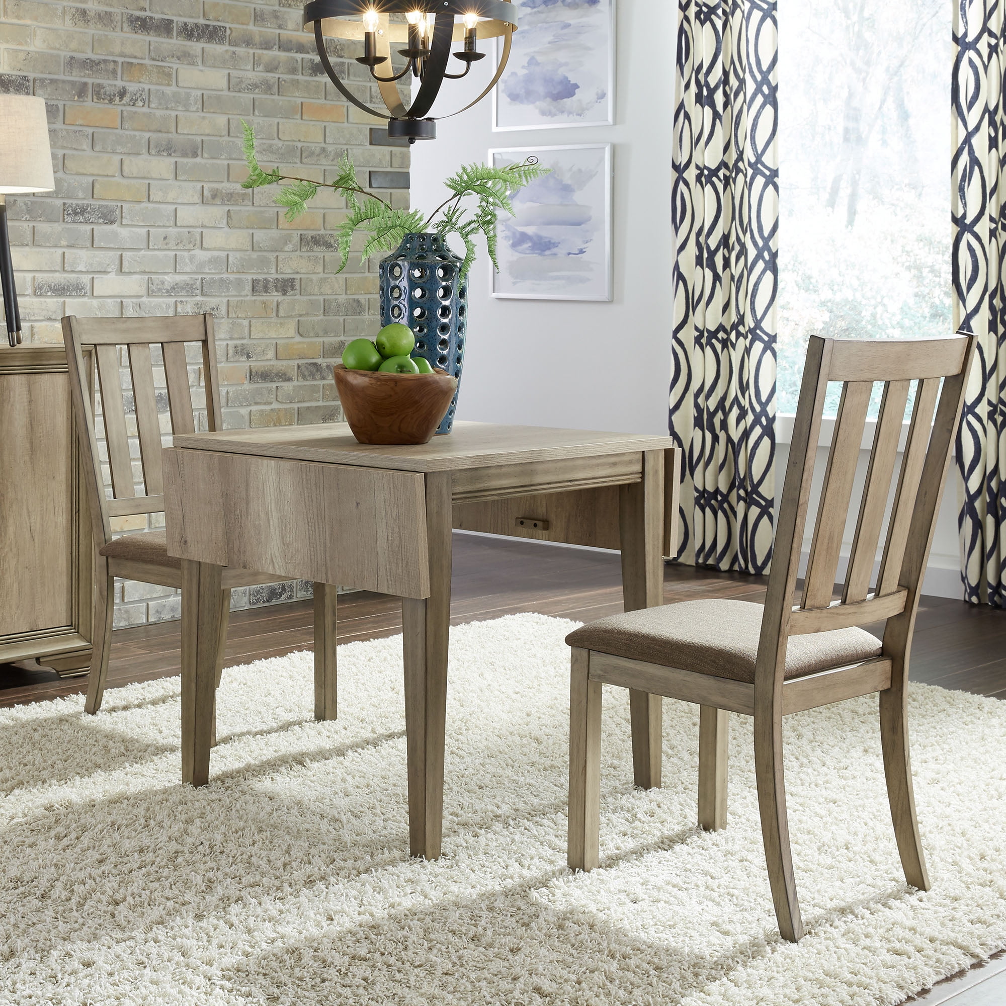 Sun Valley Light Brown 3-Piece Drop Leaf Dining Set