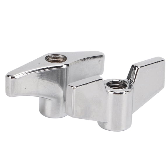 3-Piece Drum Hardware Kit with Wing Nuts, T-Type Stand & Washers - Silver Metal Cymbal Mounting Fasteners