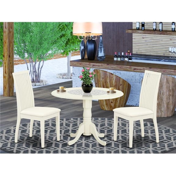 3 Piece Dublin Dinette Set - Linen White