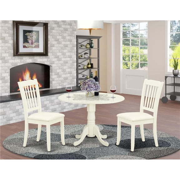 3 Piece Dublin Dinette Set - Linen White