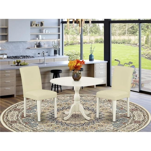3 Piece Dublin Dining Room Set - Linen White