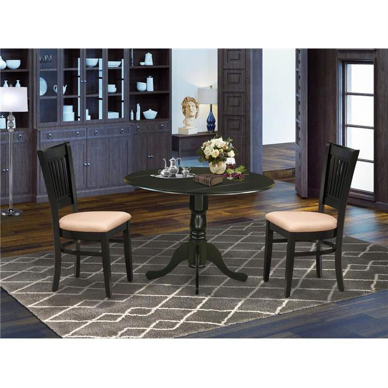 3 Piece Dublin Dining Table Set Black