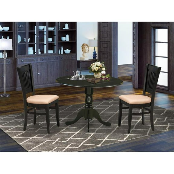 3 Piece Dublin Dining Table Set - Black