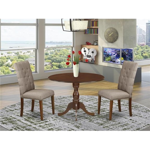 3 Piece Dublin Dining Table Set - Mahogany