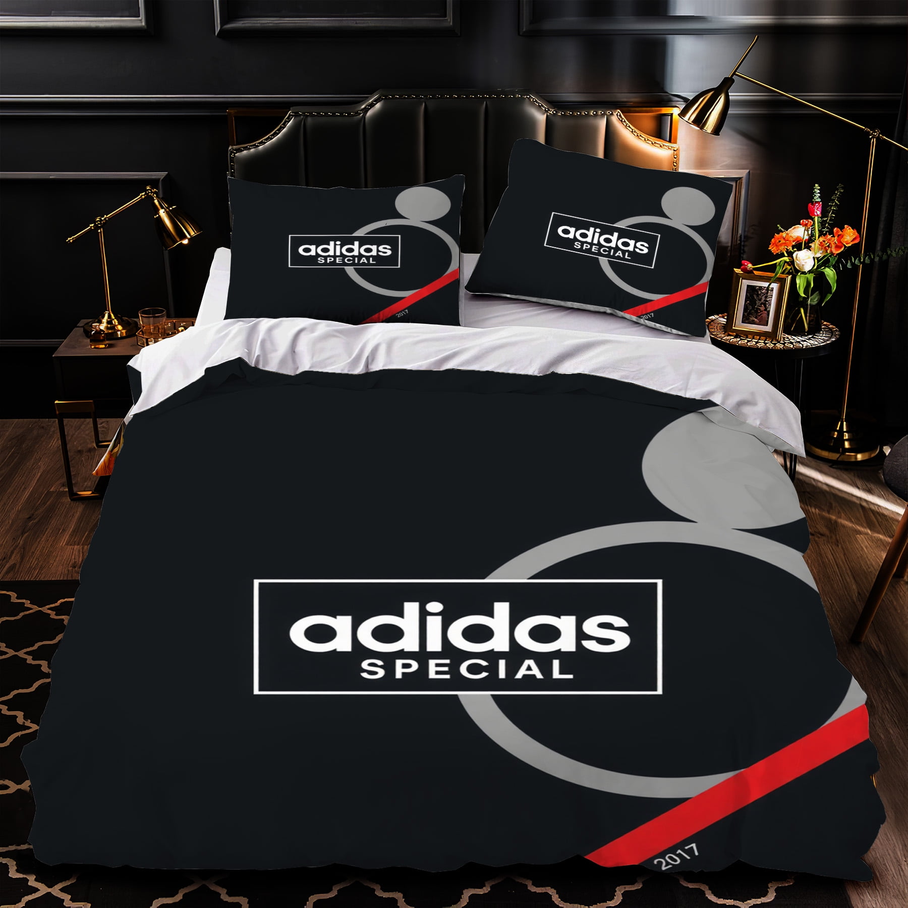 3Piece Duvet Cover Set Black & White Bedding Design Includes