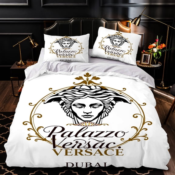 3-Piece Duvet Cover Set Gold Modern Bedroom Decor