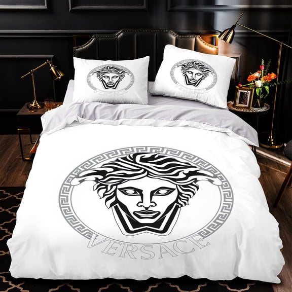 3-Piece Duvet Cover Set - Iconic Circular Design Luxurious Bedding for Modern Bedrooms Dark Wall Aesthetic