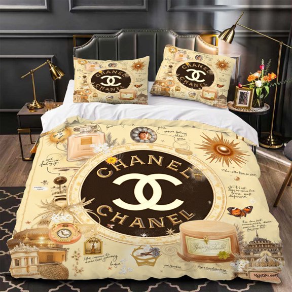 3-Piece Duvet Cover Set - Illustrations Elegant Black Wall Panel Bedroom Decor Style