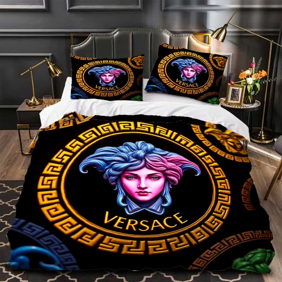 3-Piece Duvet Cover Set - Luxurious Bedding with Striking Circular Classical Figure Design Modern Elegance