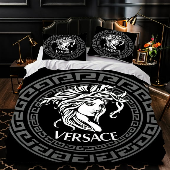 3-Piece Duvet Cover Set - Luxurious Black & White Bedding Includes Matching Pillows Elegant Comforter for Modern Bedrooms