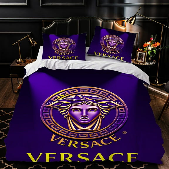 3-Piece Duvet Cover Set - Luxurious Purple Bedding Elegant Style for a Chic Bedroom