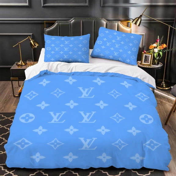 3-Piece Duvet Cover Set Stylish Blue Bedding with Matching Pillows Modern Design for Chic Bedrooms