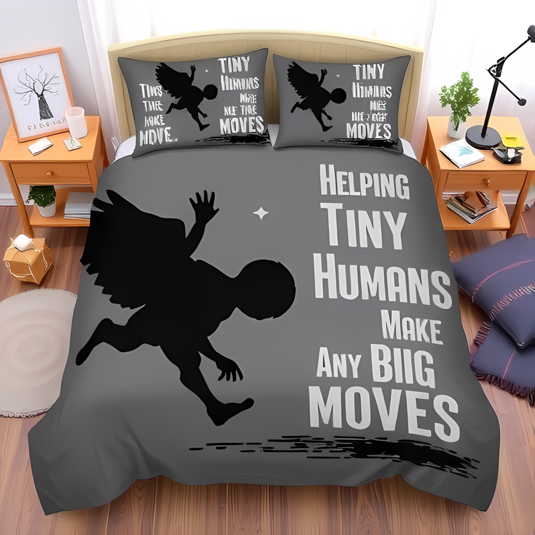 3-Piece Duvet Cover Set Theme with Inspiring Quotes Perfect for ...