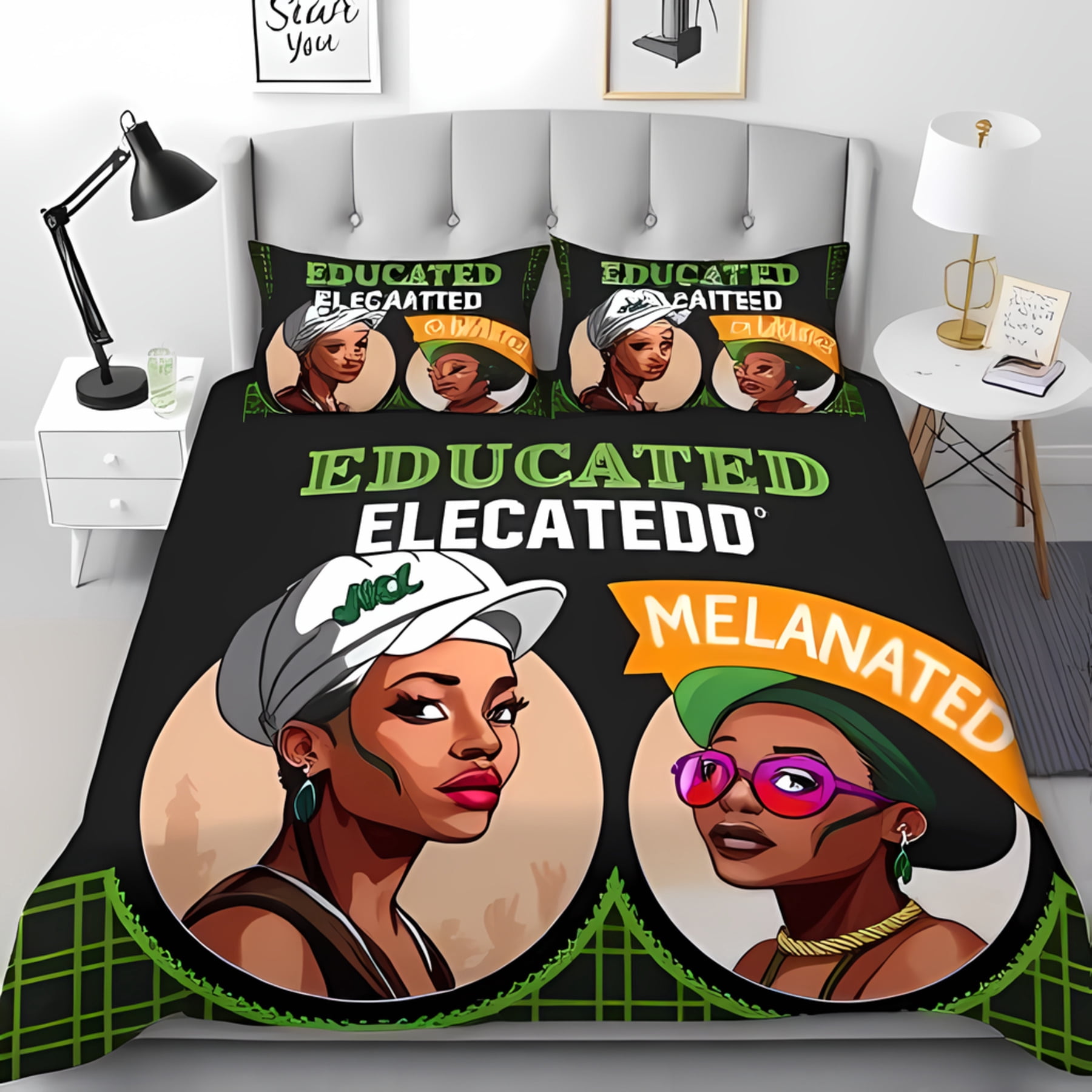 3-Piece Duvet Cover Set - Vibrant Colors & Empowering Graphics ...