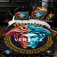 thumbnail image 1 of 3-Piece Duvet Cover Set - Vibrant Stylized Face Design with Circular Pattern Luxurious Bedding for Modern Bedrooms, 1 of 4