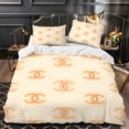 3-Piece Duvet Cover Set with Beige & Orange Pattern Includes Matching ...