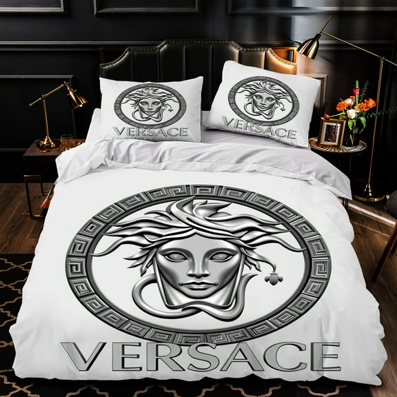 3-Piece Duvet Cover Set with Silver - Gray & Greek Key Pattern - Luxurious Bedding for Modern Bedrooms