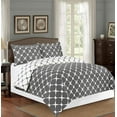 thumbnail image 1 of 3-Piece Duvet Set, Bloomingdale Design, Comforter Cover with Corner Ties & Button Closure, Full/Queen, Gray, 1 of 5