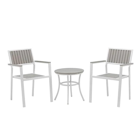 3 Piece EZ-Care Steel Frame Patio Set, Slate Gray